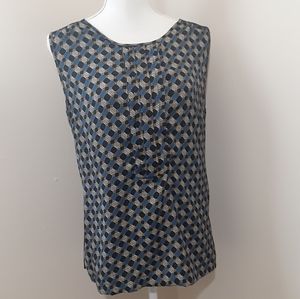 Sleeveless Geometric Print Sleeveless Blouse by Worthington Sz Large
